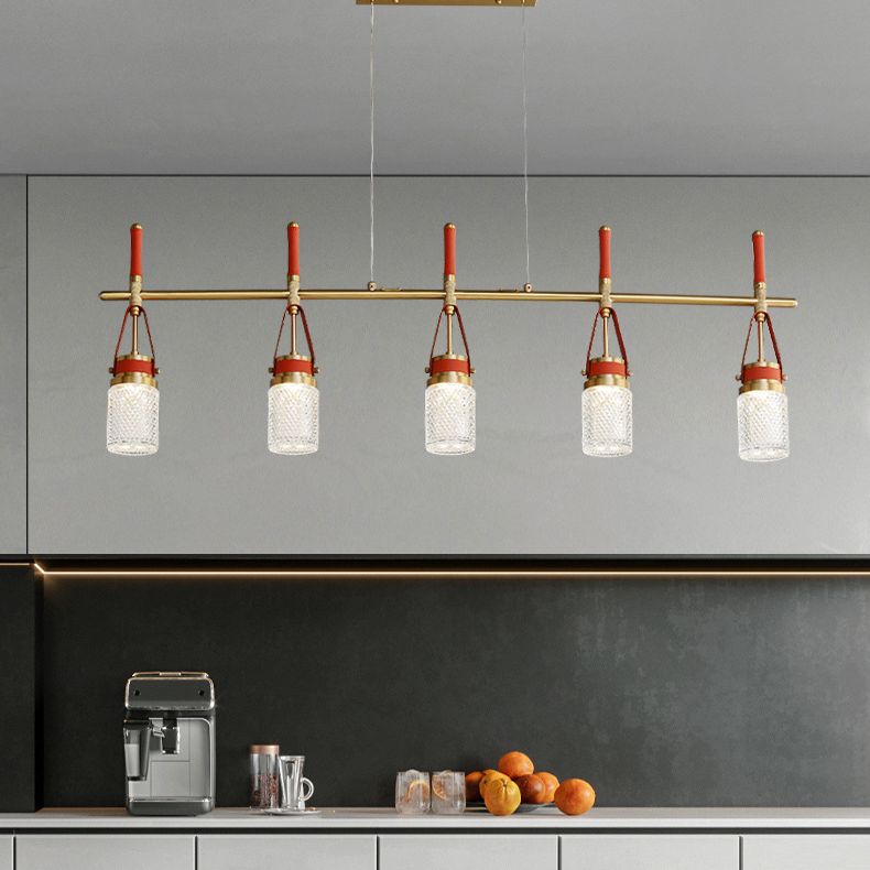 Jar baratto acrilico soggiorno illuminazione a sospensione moderna moderna decorazione a led in metallo isola lampade