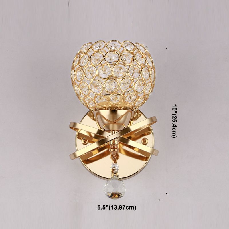 Éclairage d'applications à balle pour la chambre à coucher d'une lumière antique Éclairage mural en cristal clair