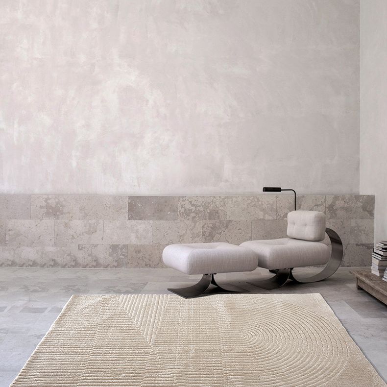 Khaki Pure Color Carpet Polyester Contemporary Area Rug Washable Rug for Living Room