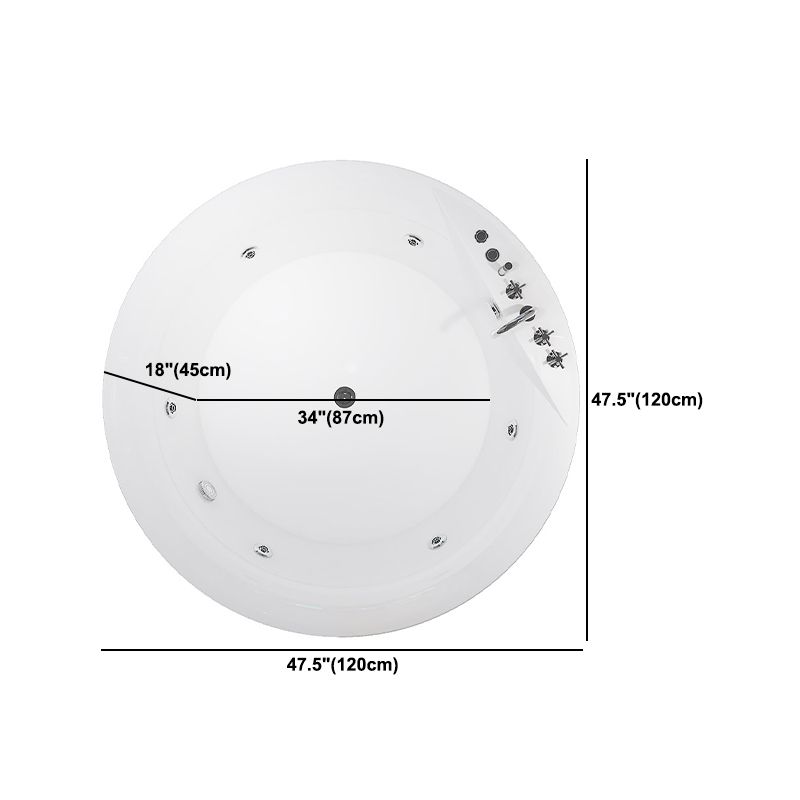 Modern White Acrylic Bath Tub Round Drop-in Bathtub for Home