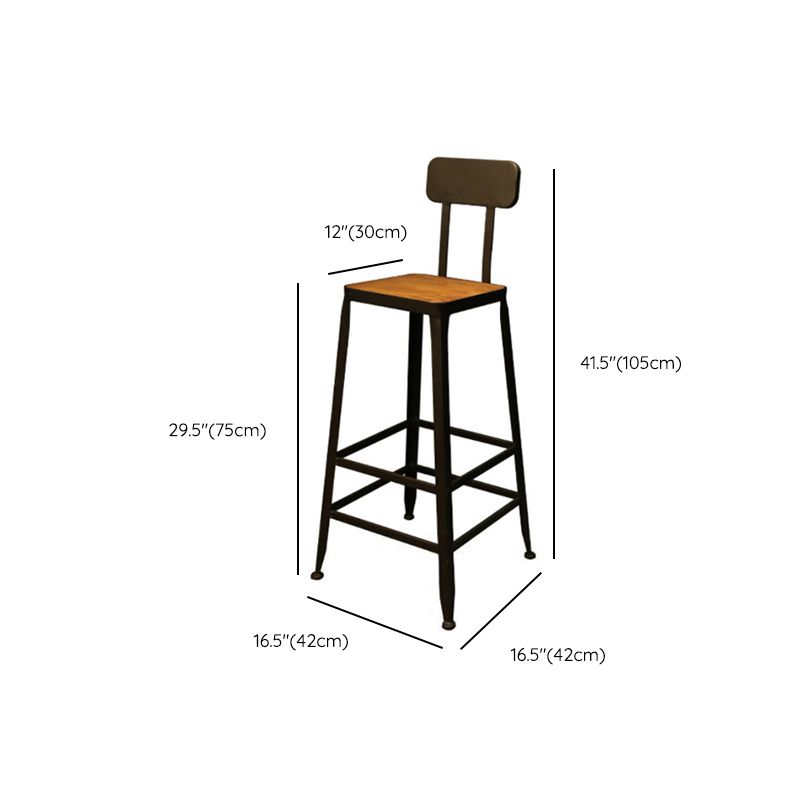 Armless Dining Stools Contemporary Metal Bar Stools with Footrest