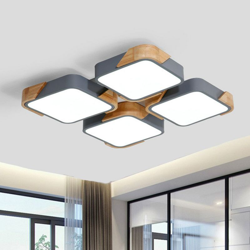 Rectángulo de empalme nórdico de vaciado de luz de techo de techo de luz de techo LED de iluminación de montaje de LED
