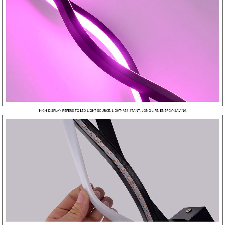 Twist Sconce Light Fixture Modern Minimalist Style Plastic Sconces for Living Room