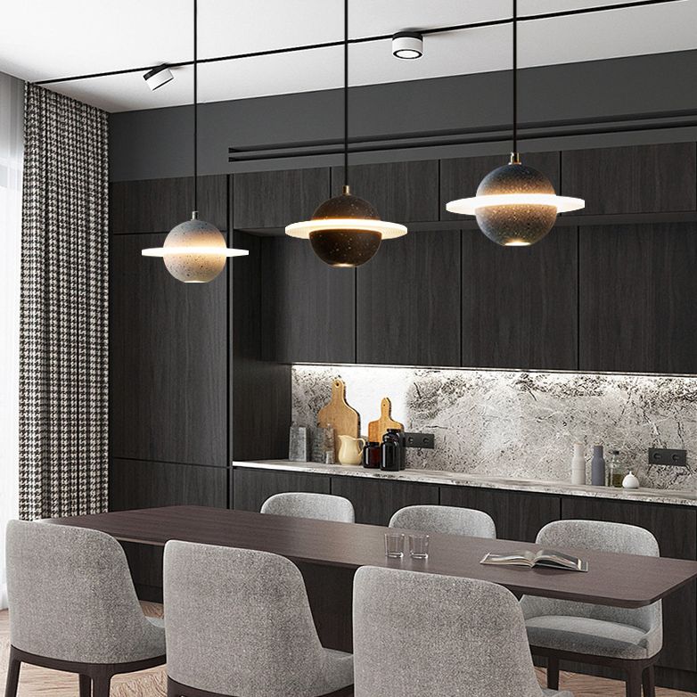 Global Stone Suspension Pendant Light Noordse stijl LED Pendant Light Kit voor slaapkamer