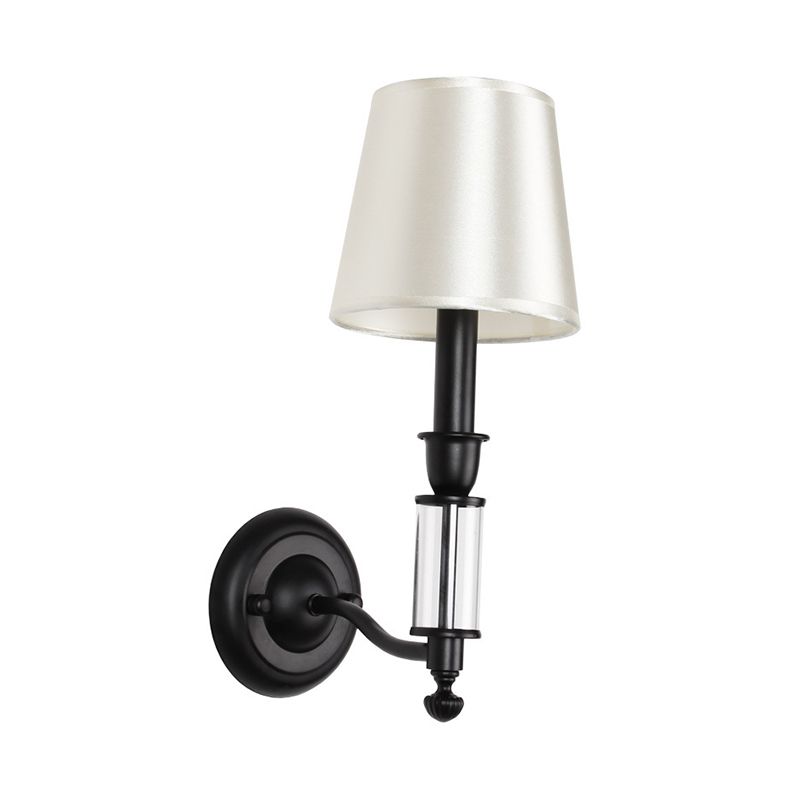 Éclairage d'éclairage à teinte cristal ordinaire moderniste 1 tête d'éclairage mural en métal noir de tête avec conception de chandelles