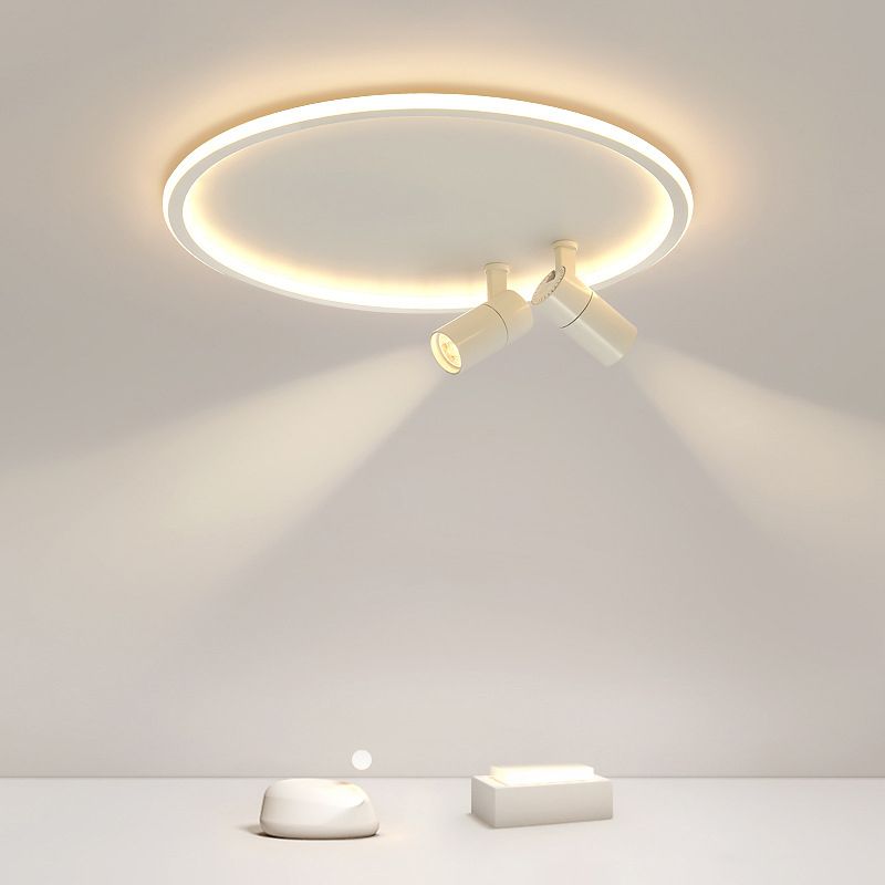 Circular LED Flush Mount Light Nordic Acrylic Study Room Ceiling Fixture with Spotlight