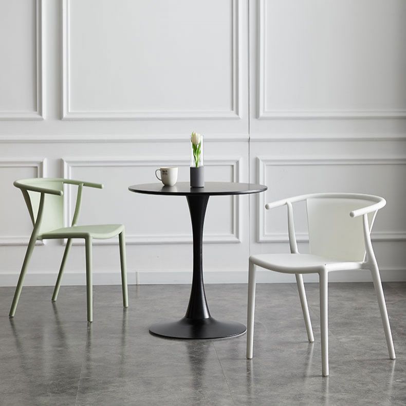 Multicolor Plastic Dining Armchair Contemporary Style  Chair for Dining Room