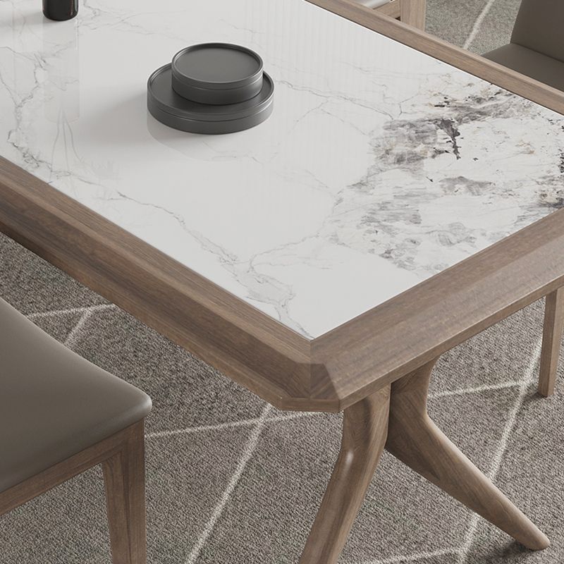 Contemporary Style 1/2/3/5/7 Pieces Dining Chairs Set Rectangle Stone Furniture in White