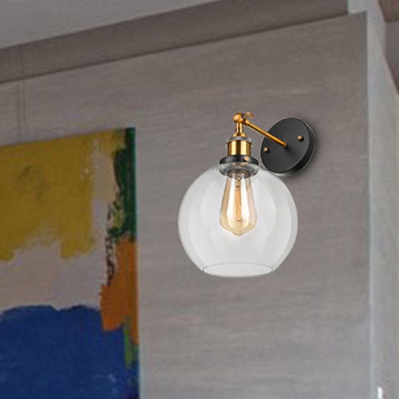Messing een lichte lampje licht vintage stijl helder glazen belverlichtingsarmatuur met plug-in koord