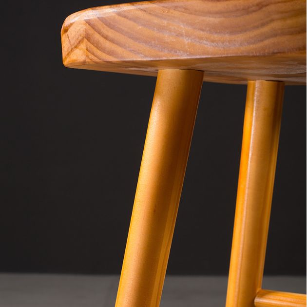 Solid Wood Contoured Seat Counter-height Stool Modern Footrest Bar Stool