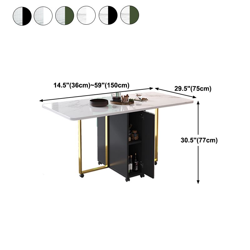 Contemporary Style Dining Table Folding Dining Site Table,59"L x 29.5"W x 29.5"H