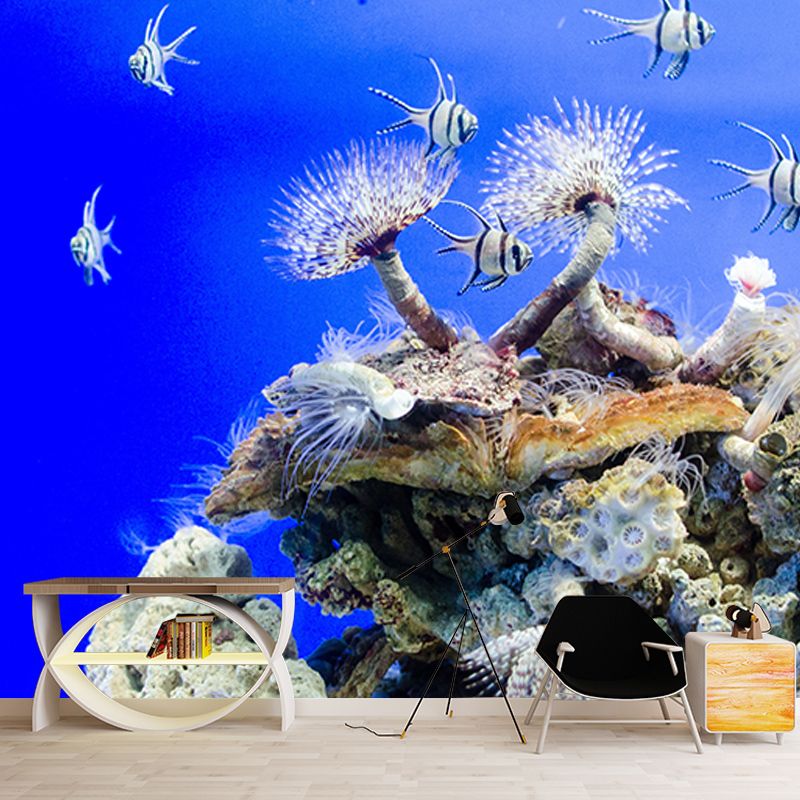 Sea Creatures Mural Wall Covering Decorative Mildew Resistant for Bedroom