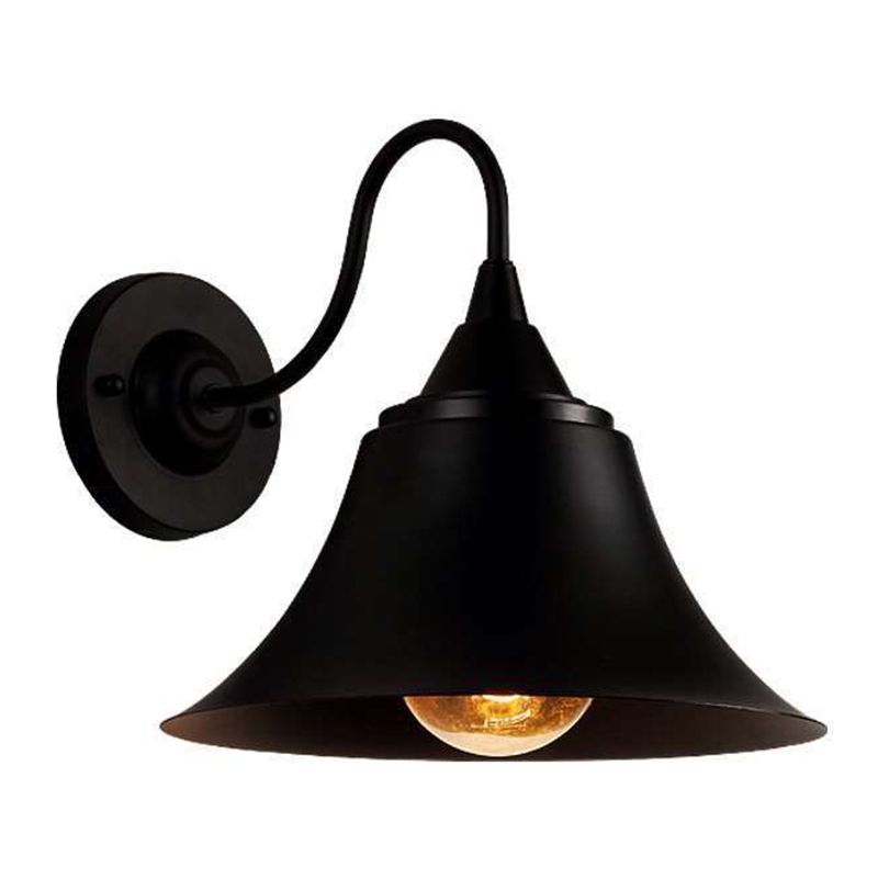 1-Light Wall Sconce Industrial Outdoor Sconce Lighting With Metal Shade