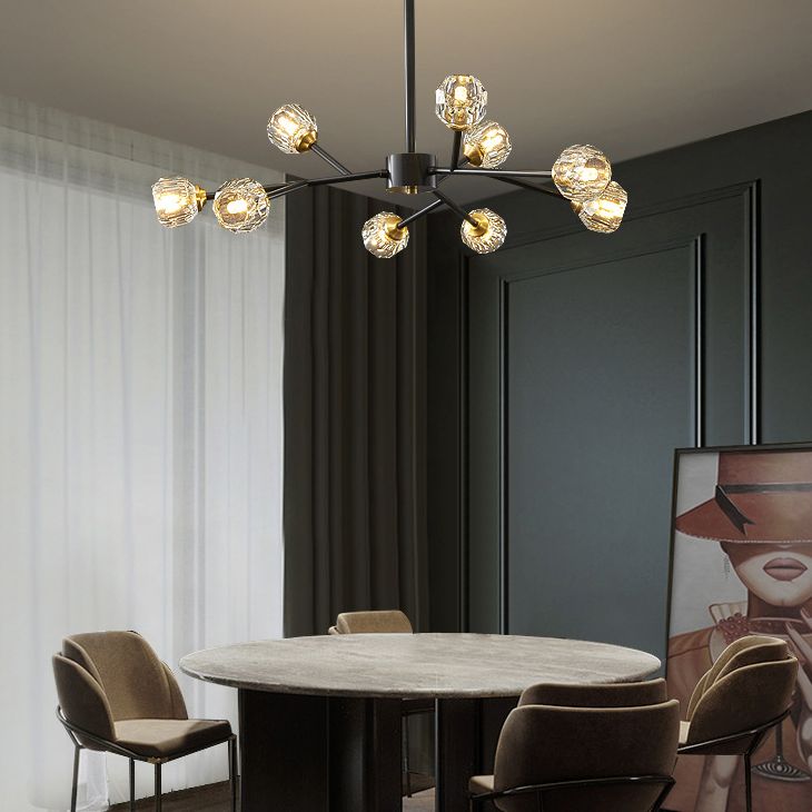 Zeitgenössische radiale Anhängerleuchte Kristallhängung angehender Licht für Wohnzimmer