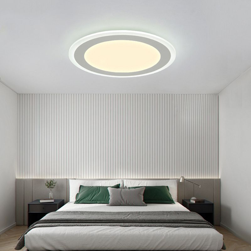 Acrylic Disk Flush Mount Ceiling Light Minimalist White LED Flush-Mount Light Fixture