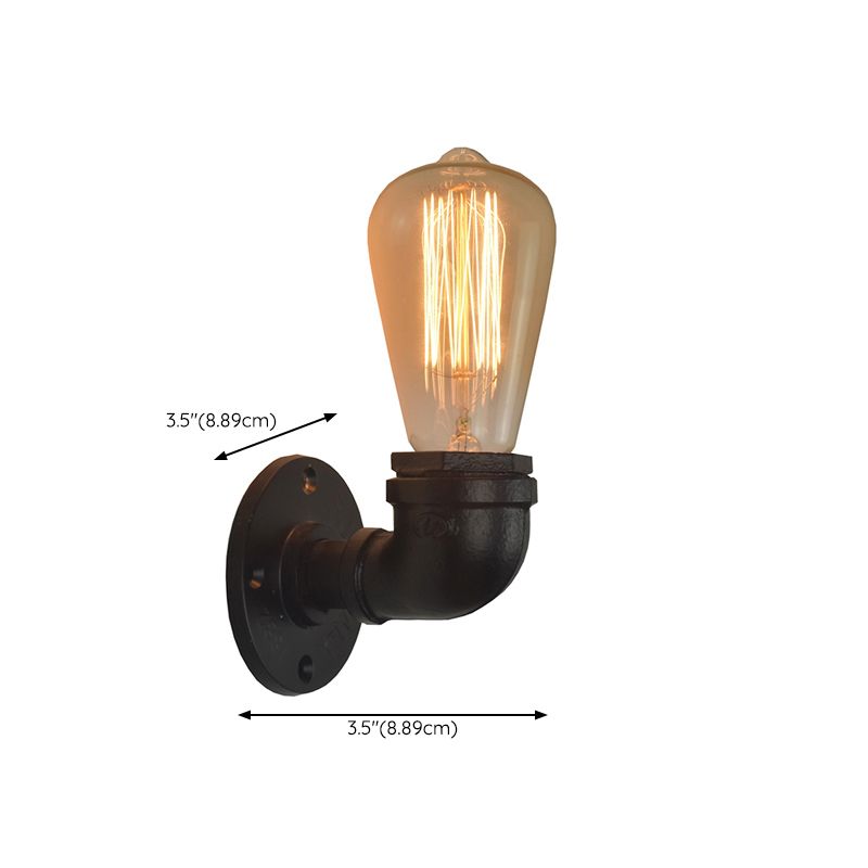 Geometric Wall Light Fixture Modern Metal 1 Light Wall Sconce in Black