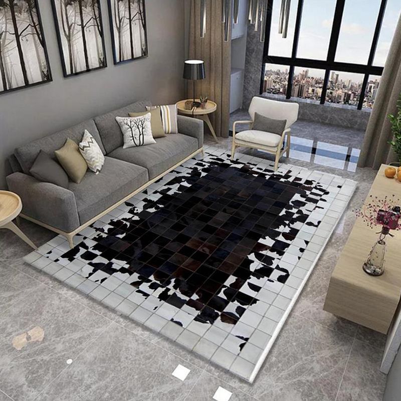 Funky Parlor Rug Multi-Colored Abstract Indoor Rug Polypropylene Easy Care Machine Washable Area Carpet