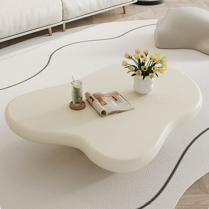 Modern Single Coffee Table No Distressing Free-Form 4 Legs Coffee Table