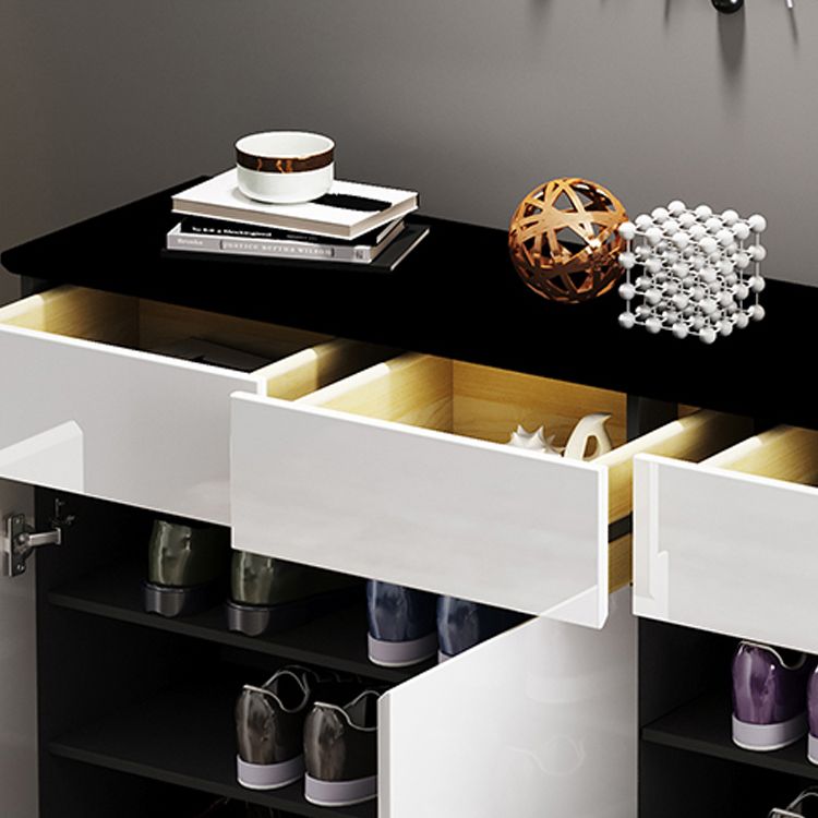 Modern Simple 39.4" Tall Cabinet 2/34 - Drawer Gray and Black Storage Cabinet