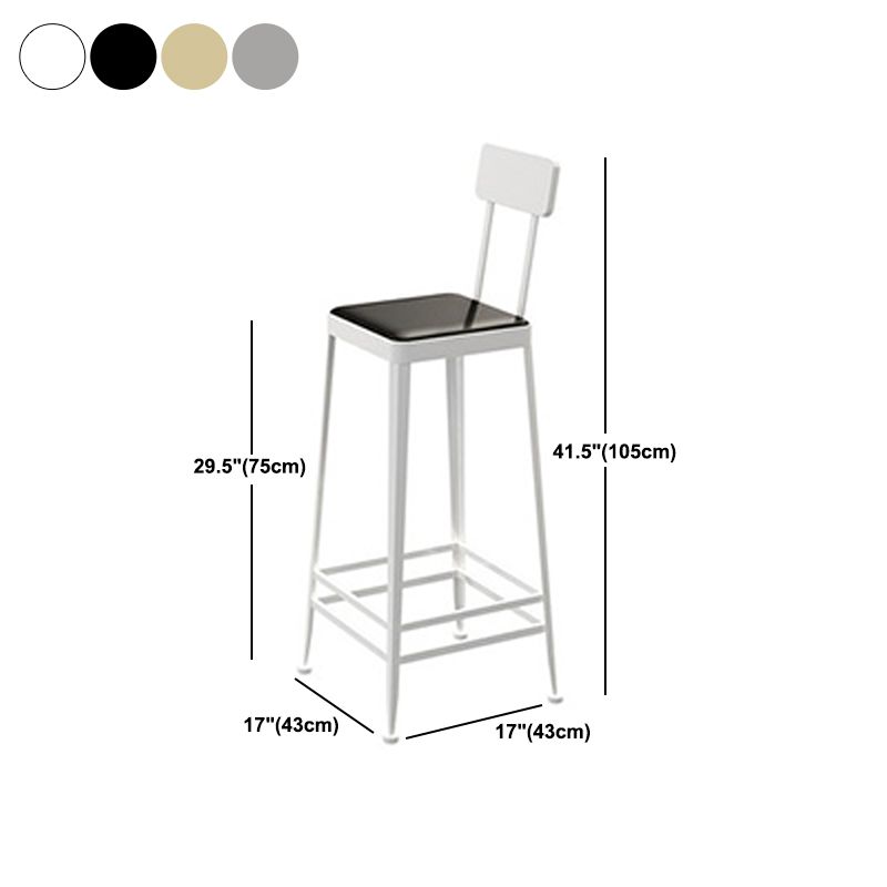 Glam Metal Stool Kitchen 4 Legs Counter Stool in Matte Finish