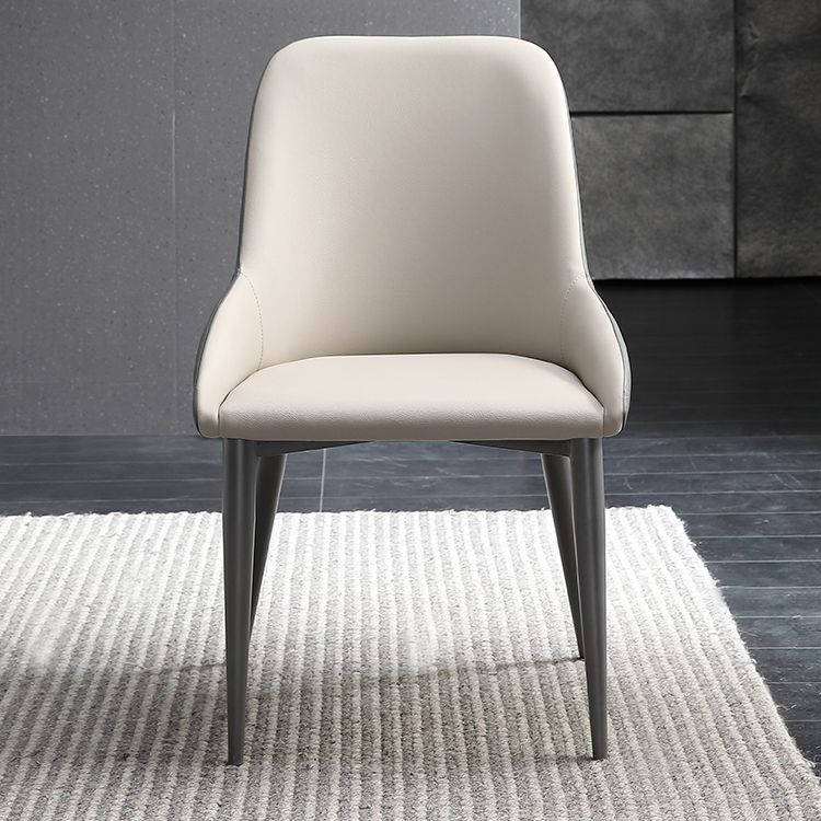 Chaise de salle à manger en métal de style contemporain, chaises latérales à bras Parsons pour cuisine