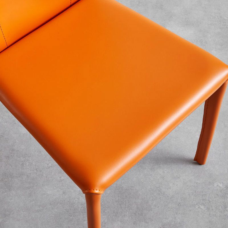 Faux Leather Dining Chairs Wingback Parsons Chair for Kitchen