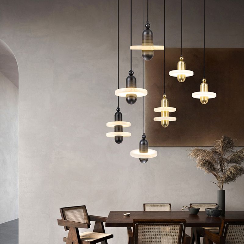 Contemporary Marble Hanging Light Minimalist Pendent Lighting Fixture for Sitting Room