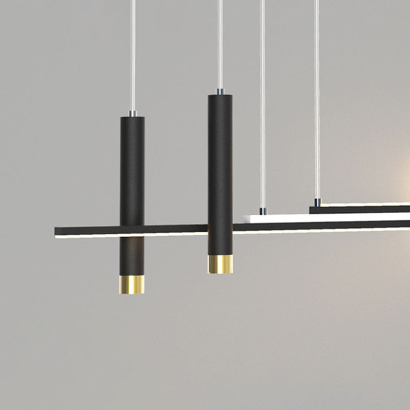 Idee per illuminazione dell'isola lineare contemporanea Kit di luce appesa in alluminio a LED per sala da pranzo