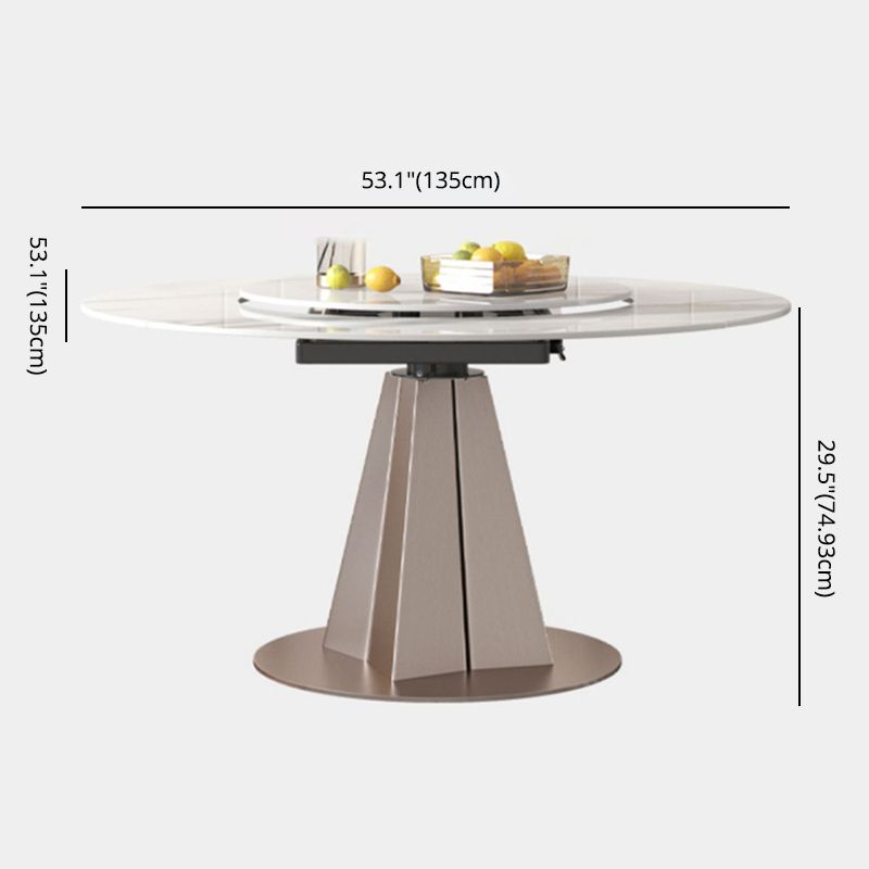 Modern Round Sintered Stone Dining Room Set Space-Saving Design Dining Table Furniture