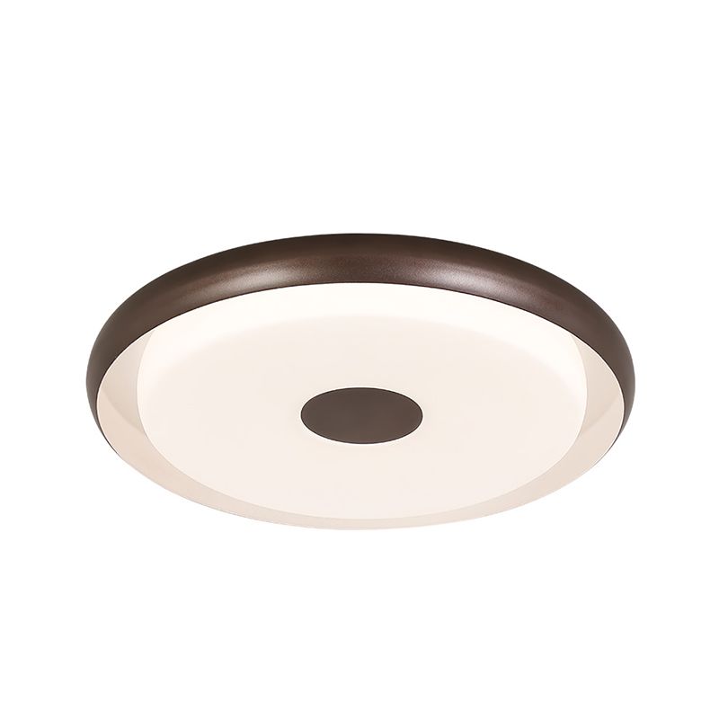 18"/21" Wide Modern Halo Flush Mount Light Iron LED Bedroom Flushmount Lighting in Coffee