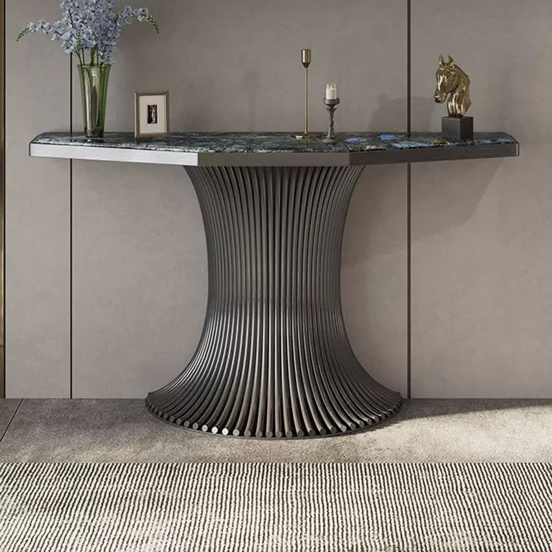 Glam Free Form Accent Table with Stainless Steel Bracket for Hall