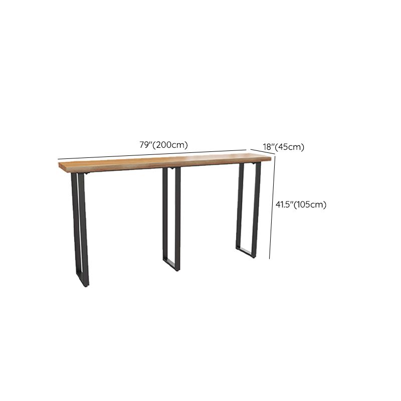 Modern Bar Height Table Solid Wood Top Bistro Pub Table with Sled Base