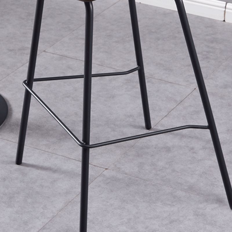 Industrial Style Counter Stool Armless Upholstered Bar Stool with Metal Legs