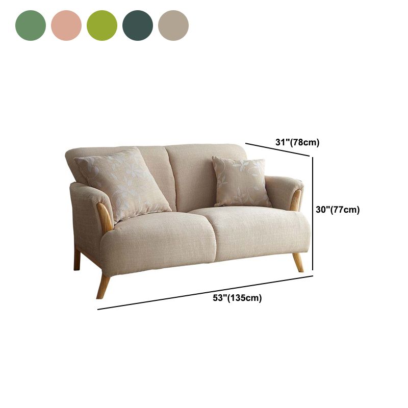 Contemporary Wooden Standard Sofa Flared Arm Seating for Living Room