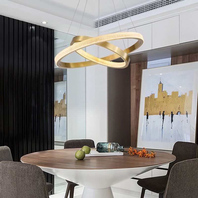 Multi -Layer -runde Schattenhänge hängender moderner Acryl -Anhänger Licht für Esszimmer