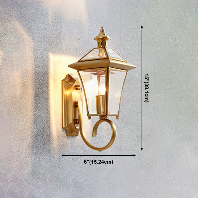 Luce murale in ottone SCONCE Stile vintage Apparecchio di illuminazione da parete ombreggiata in vetro