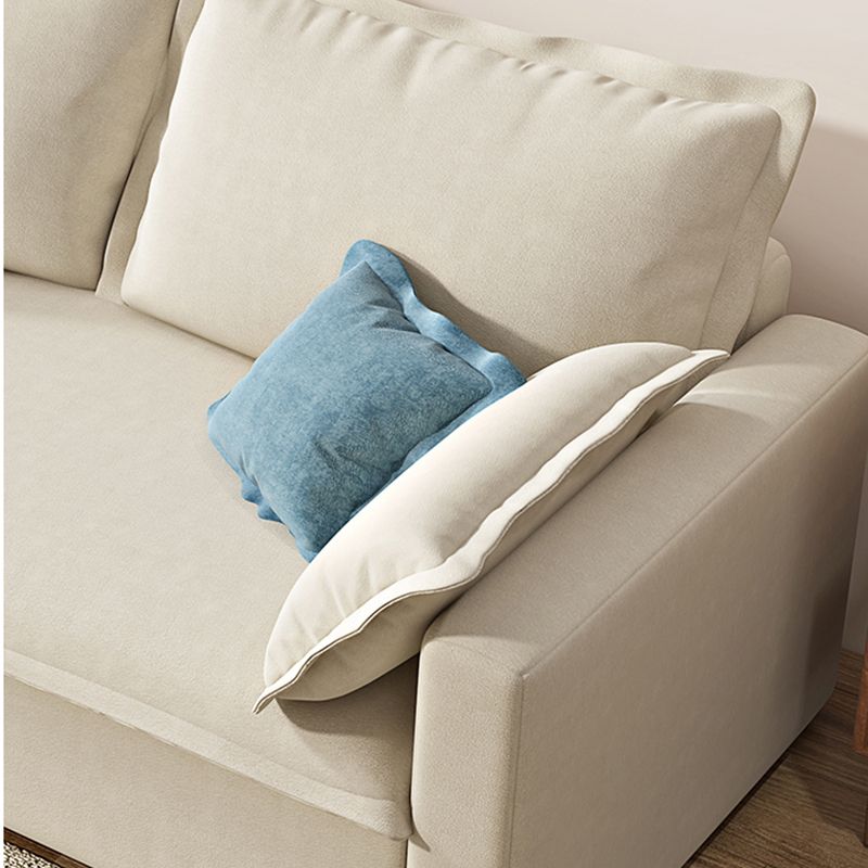 Beige Modern Loose Back Sofa Bed Standard Square Arm Sofa Bed