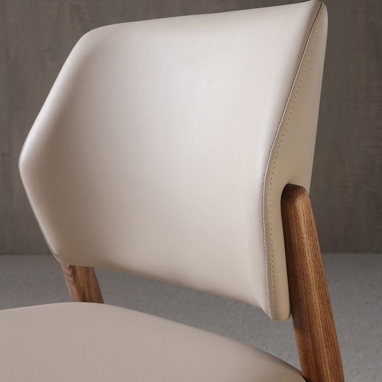 Industrial Solid Wood Side Chair Upholstered Armless Dining Chairs