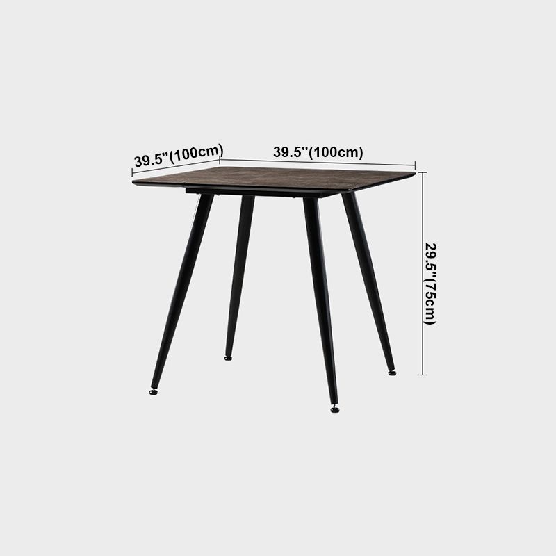 Mesa de comedor de estilo industrial Mesa de comedor marrón 4 patas con marco negro