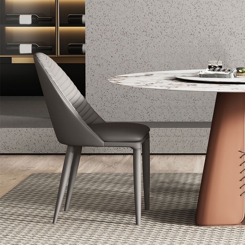 Upholstered Dining Chair Contemporary Faux Leather Kitchen Dining Chair