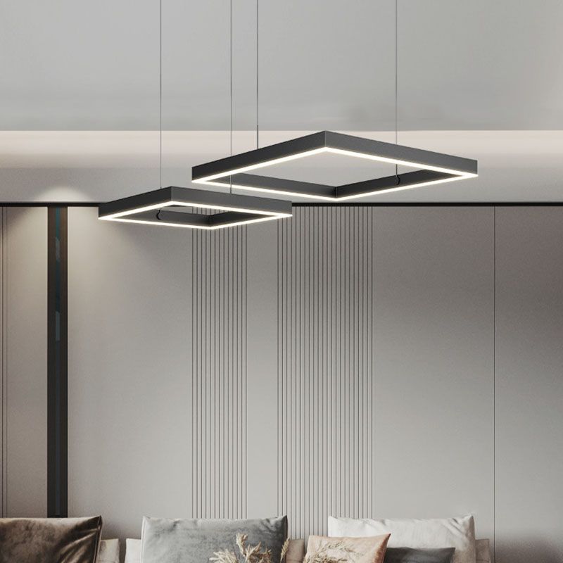 Mehrere Quadrate hängen Anhänger Lichter moderne Kronleuchter für Esszimmer