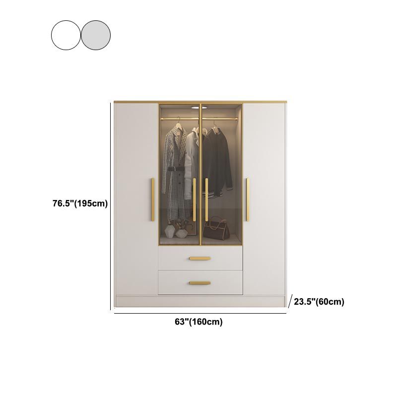 Contemporary Style Wardrobe Wooden Wardrobe Closet with Drawer