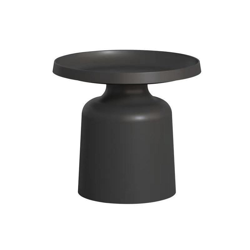 Mid-Century Iron Coffee Table Pedestal Round Tray Top Cocktail Table Set