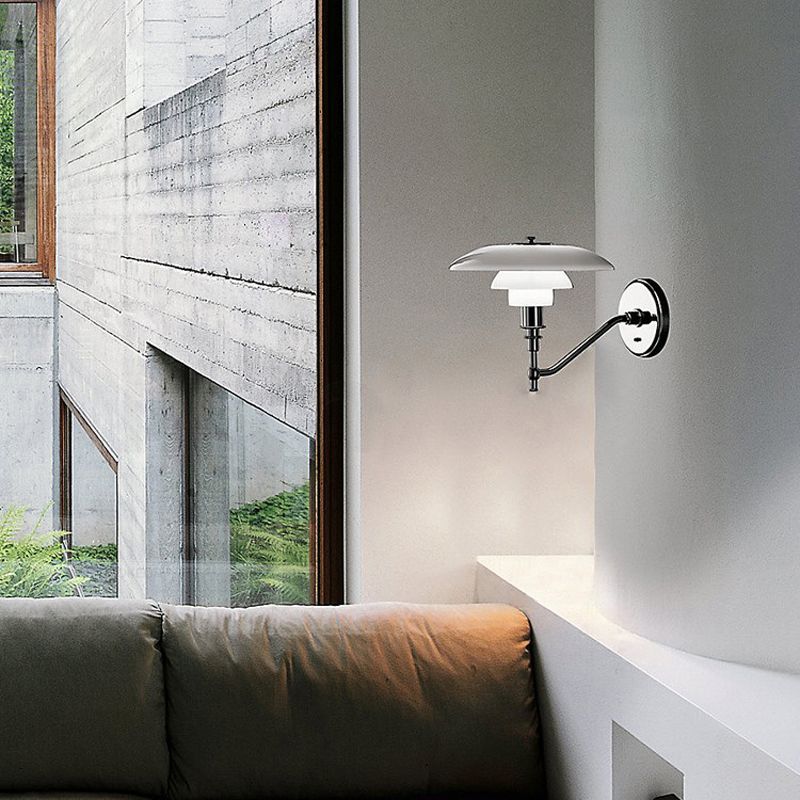 Modern Simple White Wall Light Dome Shape Iron Wall Lamp for Living Room