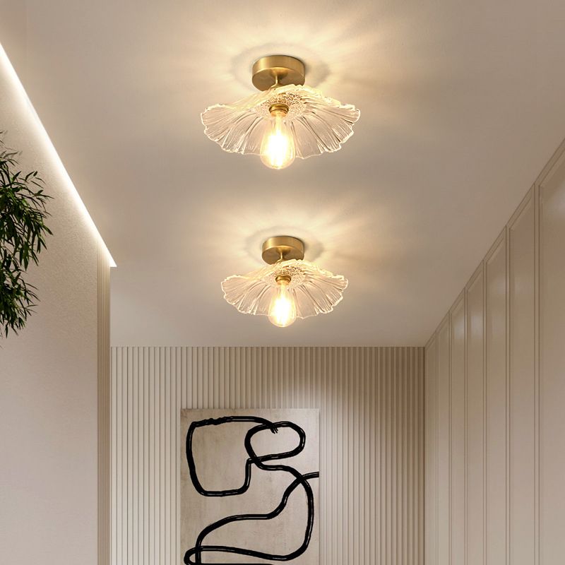Glass Geometric Flush Mount Lights Contemporary Style 1 Light Flush Mount Fixture