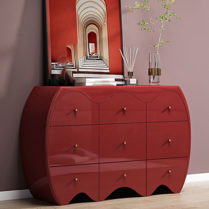 Modernism Horizontal Double Dresser 9 Drawers Dresser with Storage for Home