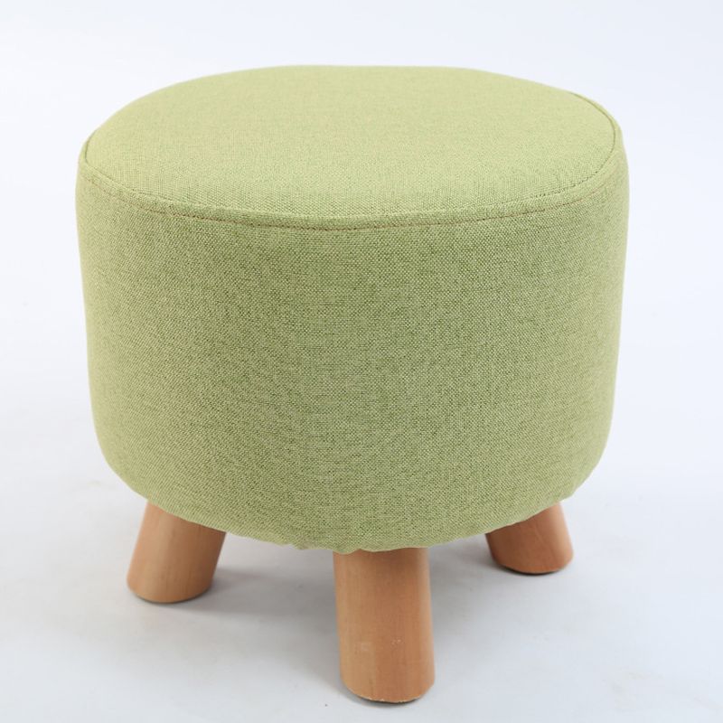 Trendy Cotton Blend Ottoman Plain Round Indoor Footstool Ottoman