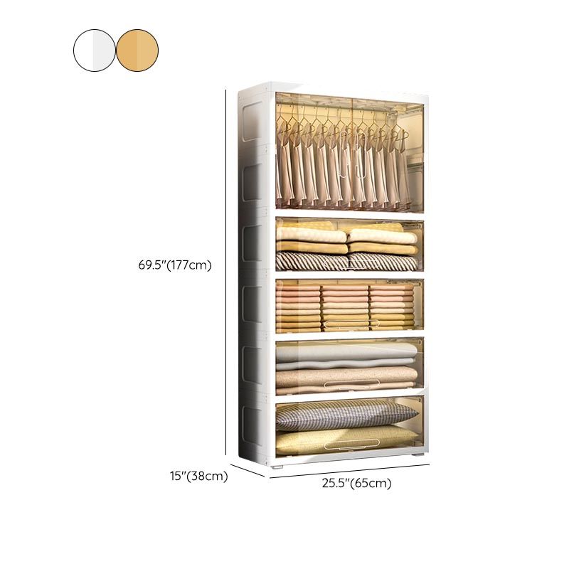 Hinged Wardrobe Armoire with Legs Contemporary Storage Cabinet