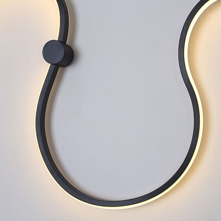 Modern Creative Simple Curved Aluminum LED Black Wall Lights