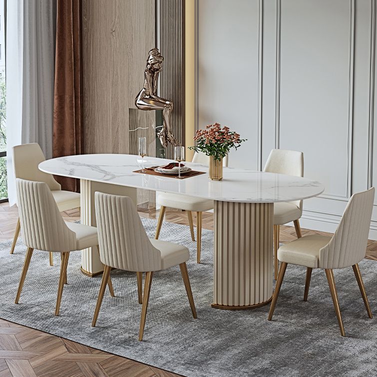 Glam 1/2/3/4/7 Pieces Dining Set Sintered Stone Dining Table Set for Dining Areas